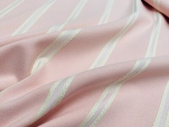 Linen Look Jacquard Striped Fabric Home Decor Material – 140cm wide – Pink