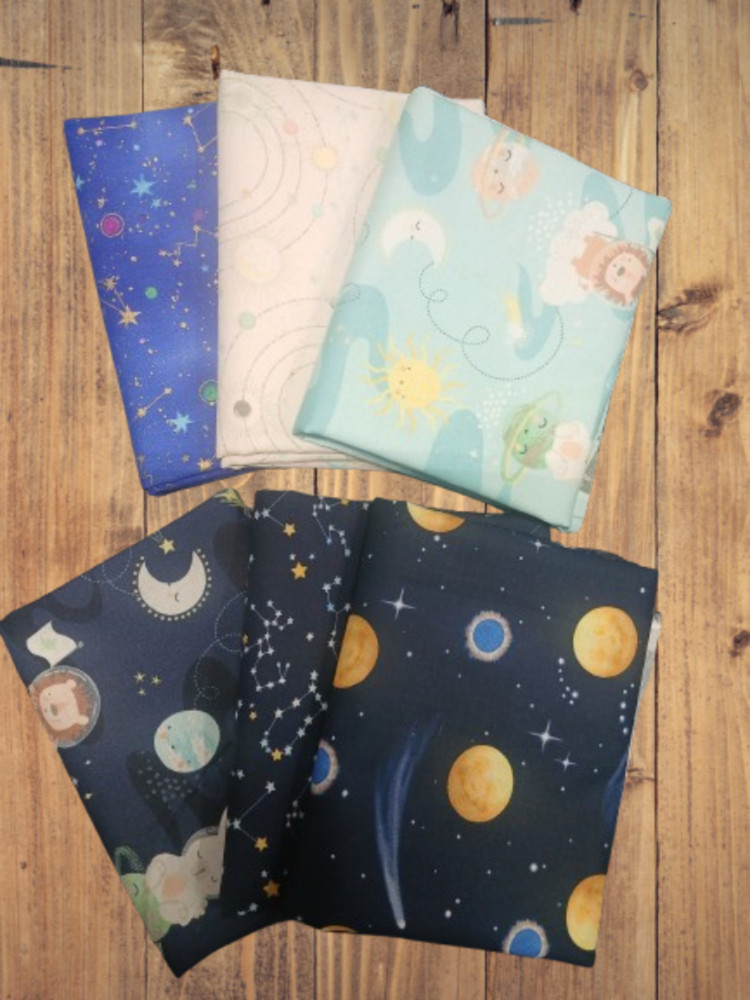 6 Fat Quarters – Assorted Nursery Space Fat Quarter Bundle