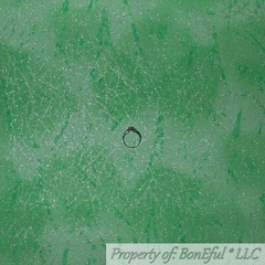BonEful FABRIC FQ Cotton Quilt VTG Green Tone Silver Glitter Metallic Grass Tree
