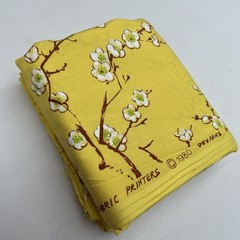 Pacific Fabric Printers 1980 Designs by Shoji Yellow Plum Blossom Fabric 4 Yds