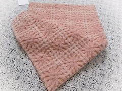 Vtg Chenille Bedspread Fabric 14×19″ Blush Pink Starburst Quilt Material