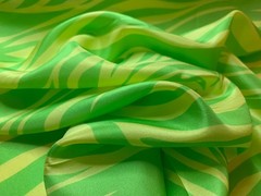 Lime Green Zebra Stripe China Silk HABOTAI Fabric 12mm weight 54″ width