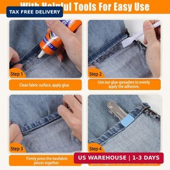 3Pcs Fabric Glue Permanent, 60 ML Washable Clear Clothing Glue, Super Fabric Glu