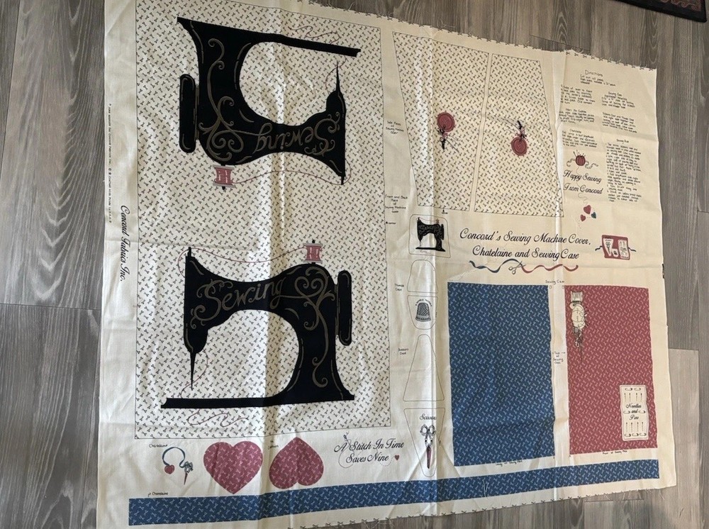 VTG Joan Kessler Concord Fabrics-Cut&Sew Fabric Sewing Machine Cover&Chatelaine