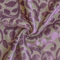 Purple Jacquard Velvet Fabric by the Yard, 1 Yard Purple Velvet Fabric