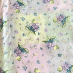 1 YD Violet Floral Fabric Traditions Purple Green Cotton Print