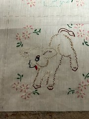 Hand Embroidered Panels 10 6″x8″ Chick Duck Cat Rabbit Dog Etc