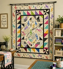 Timeless Treasures Jazz Fusion Piano Music Notes Cotton Quilt Fabric by the Yard