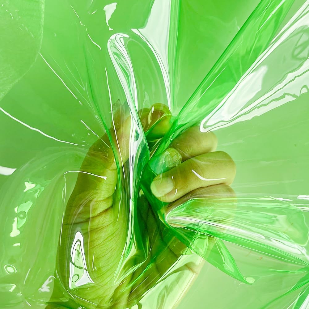 Oneart 12 Gauge Lawn Green Solid Clear Tpu Waterproof Vinyl Fabric For Sewing