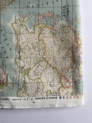 1/2 Metre (20”) Textiles Vilber World Map Wide Width Fabric Made In Spain
