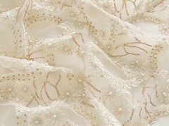 Embroidery Beaded Wedding Dress Lace Fabric Women Clothing Skirts Gown Trim 0.5M