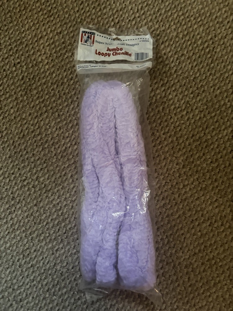 Super Tex Jumbo Loopy Chenille Purple, 3 Yards, No 903/072, Sealed