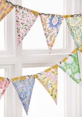 Handmade Floral Indian Block Print Cotton Bunting Reusable Fabric Garland 250 cm