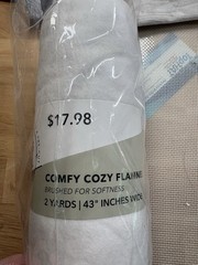 2 Yards Comfy Cozy White Flannel Fabric 43 Inches Wide New In Package