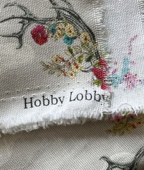Hobby Lobby Fabric Floral Deer Antlers Skulls on White 1 Yard plus 22” x 44”