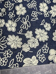 Vintage Flower Printed Denim