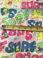 Neon SURF Print Fabric 1.75 Yards x 44″ 80s/90s Colorful Cotton Blend Pink Green