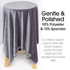 Charcoal Gray Stretch Velvet Fabric – 60″ Wide – Polyester Spandex – by the Yard