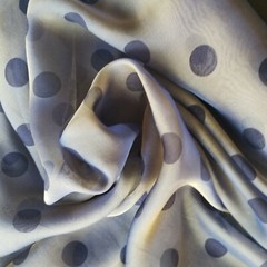 Polka Dots on Iridescent Silk Chiffon – TWO COLORWAYS! Bronze/Navy, Teal/Wine