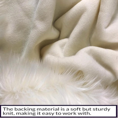 Bianna Ivory/Off White Faux Fur Fabric, by the Yard, American Seller, Luxury Sha
