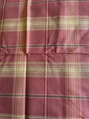 Vintage Fabric Tartan Plaid Brandy Wine – Original Tag From Portugal – 3 PCs