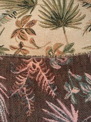 Fern Palm Print Cotton Tapestry Fabric Tan Green Brown 1+ Y #2