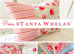 POSIE TW07G Green Dot Floral TANYA WHELAN Quilt FabricS HABBY CHIC