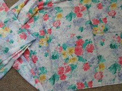 5.25 yds Vintage Floral Polyester Apparel Dress Fabric by Bloom LA Fabrics 1988