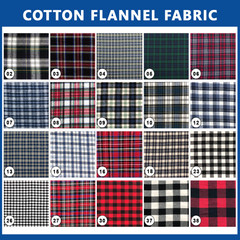 Tartan Plaid Cotton Flannel Fabric -60″ Wide – Sold by the Yard & Bolt