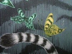 Emma J Shipley Fabric Lemur Navy 100% Cotton Curtain Upholstery Cushion Fabric