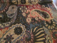 Decorator Fabric Remnant Paisley Floral Red Blue Green Gold 34” x 33”/40”
