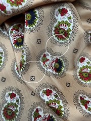 Vintage Loomskill Inc 4 Yards x 45” Paisley Floral Beige Satin Fabric