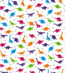 Printed Polycotton Craft Fabric Material – RAINBOW DINOSAURS