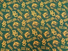 BAYLOR UNIVERSITY “BEARS” SPORT DESIGN BRAND NEW 1/2 YARD PIECE 100% COTTON