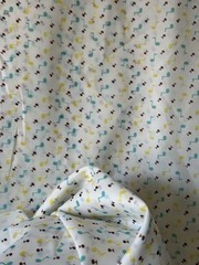 1940s Vintage Yardage Music Note Novelty Print 2+ yds NWT White Blue Yellow