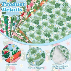 12 Pcs Summer Fabric Bundles, 18 x 22 Inch Hawaiian Fat Quarters, Tropical Th…