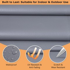 Faux Leather Vinyl Fabric by the Yard, 54″ W 0.7MM, Gray 2 Yards