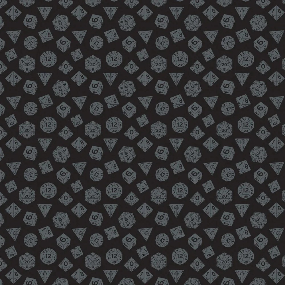 CAMELOT FABRICS – Dragons Collection III – Handful of Dice – Black 1/4yd