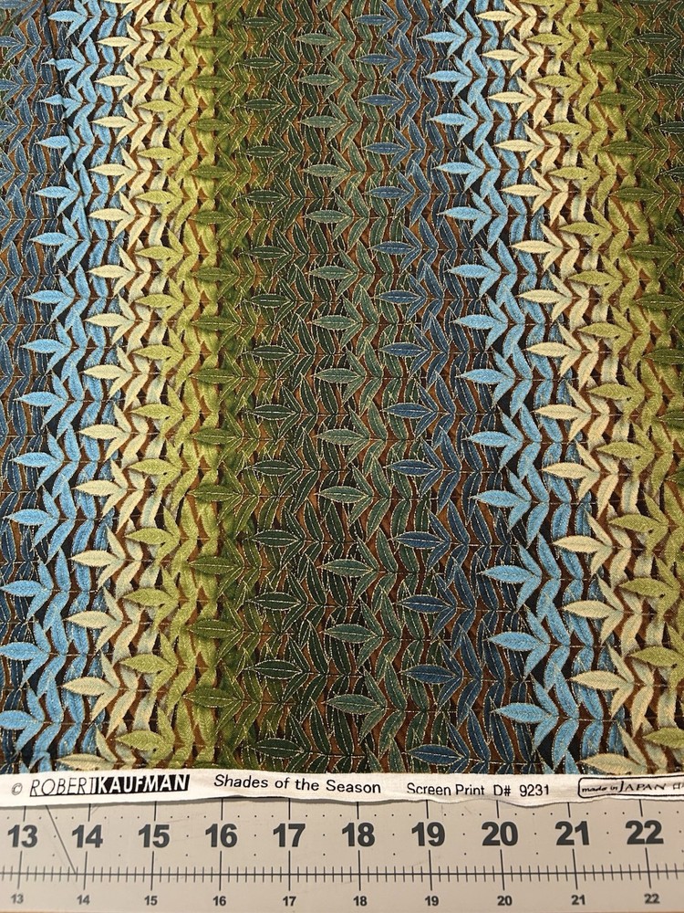 Robert Kaufman Shades of the Season Metallic Leaves Fabric BTY Quilting Sewing