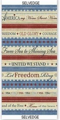 Home Of The Free Patriotic Fabric HALF-YARD USA Cotton Benartex RETIRED
