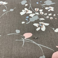 Vtg House N Home Fabrics & Draperies 1982 Brown Floral Upholstery Fabric 2.5 Yds