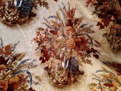 Fabric Vintage Floral Velvet Upholstery 92×51 Quaker Fabric Corporation 1980