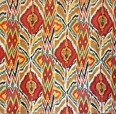 Chevron, Flame Ikat Silk Fabric TWO coordinating pattern pieces 8 yards ***READ