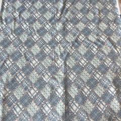 VTG Marcus Brothers Textiles Petite Rose Trellis Plaid Blue Knit Fabric 1.5Ydx60