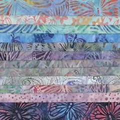 12 Fat Quarters Butterflies Batik Lunn Fabric FQ Pack 100% Cotton Handmade