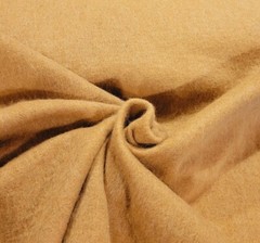 Camel Beige Fuzzy Coating – Fun! Mostly Synthetic, Touch of Wool