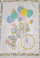 Vintage 1970’s Princess Fabrics Inc Nursery Pattern Woodland Critters Cotton
