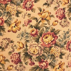 Vintage Mill Creek ANTIQUE Cotton Drapery Curtain Pillow Upholstery Fabric BTY