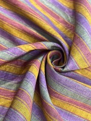 Pink Purple Yellow Striped Pattern Moiré Fabric By 2 Yards – Luxurious Silk.