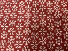 Moda Cotton Fabric “Countdown to Christmas” Red with White Snowflakes 2.0 Yards